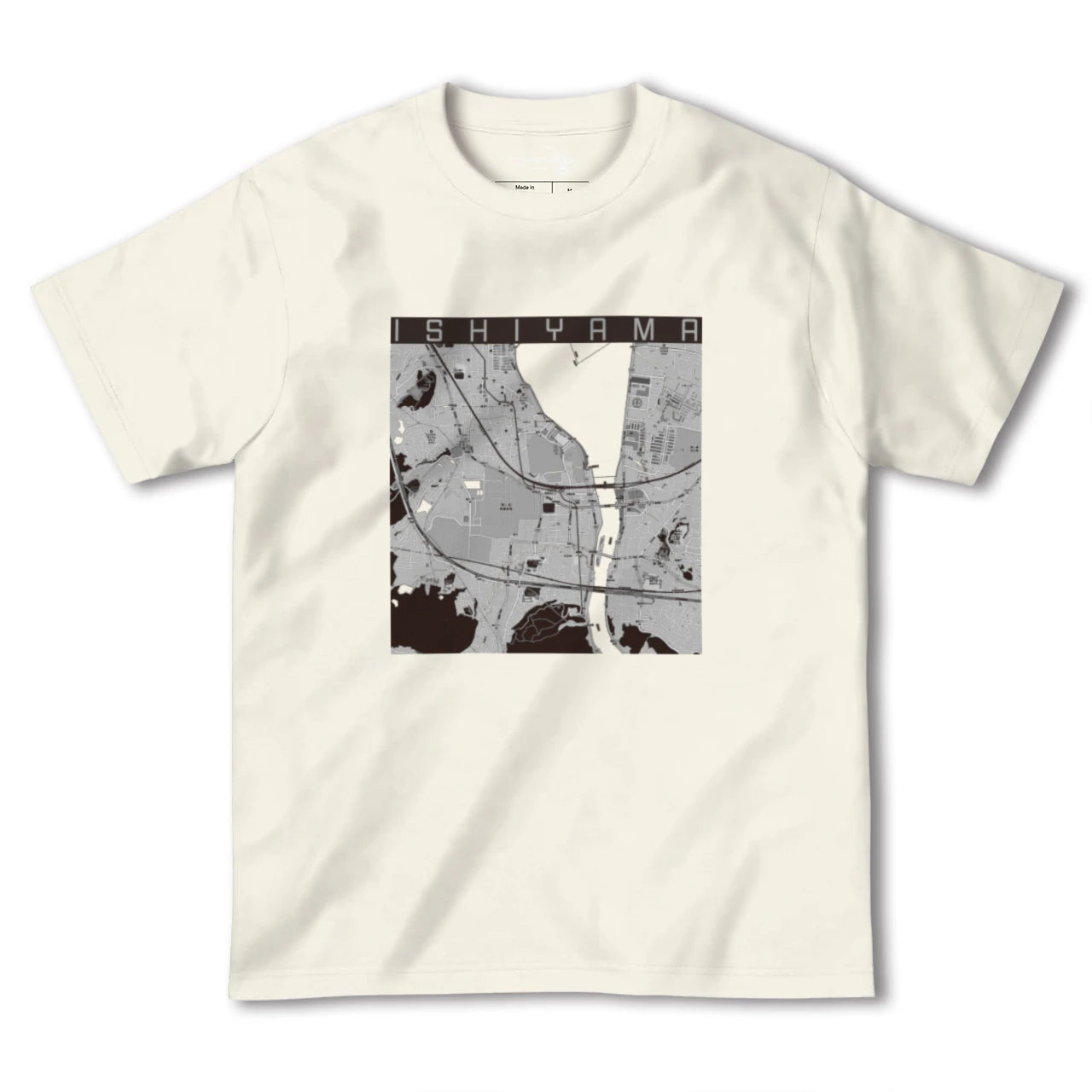 【石山（滋賀県）】地図柄ヘビーウェイトTシャツ