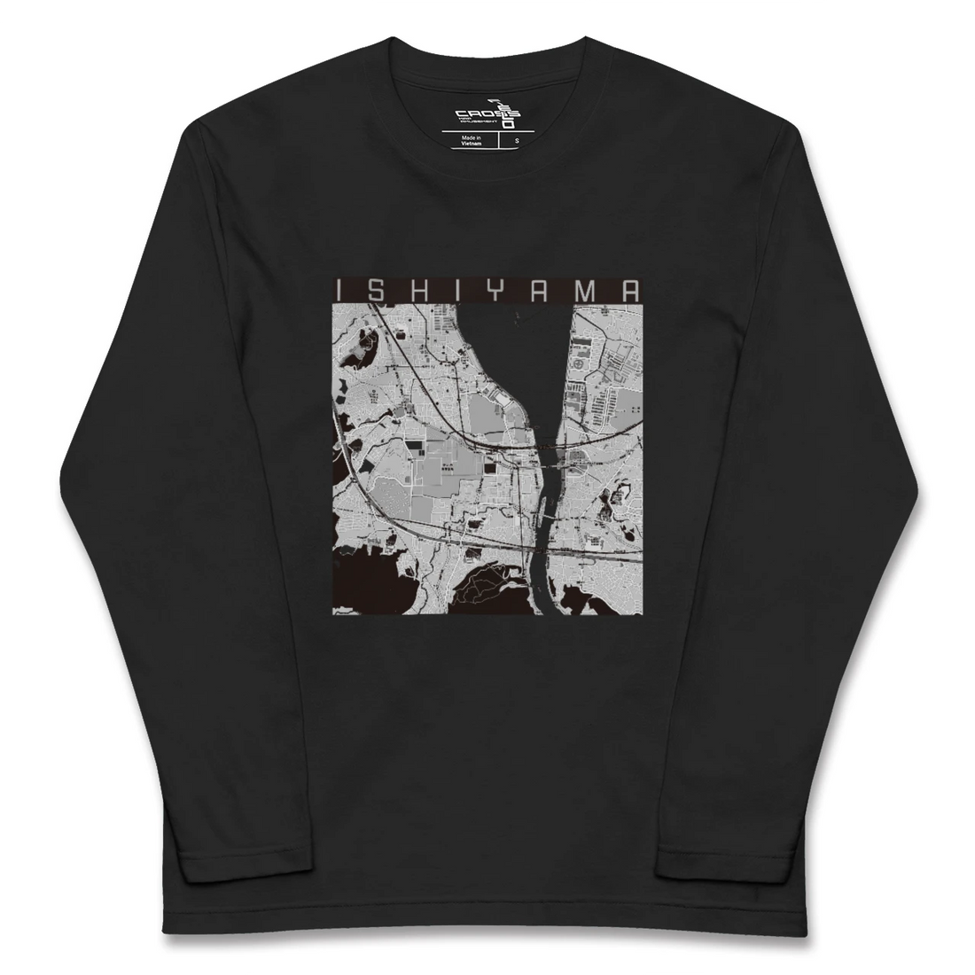 【石山(滋賀県)】地図柄ロングスリーブTシャツ