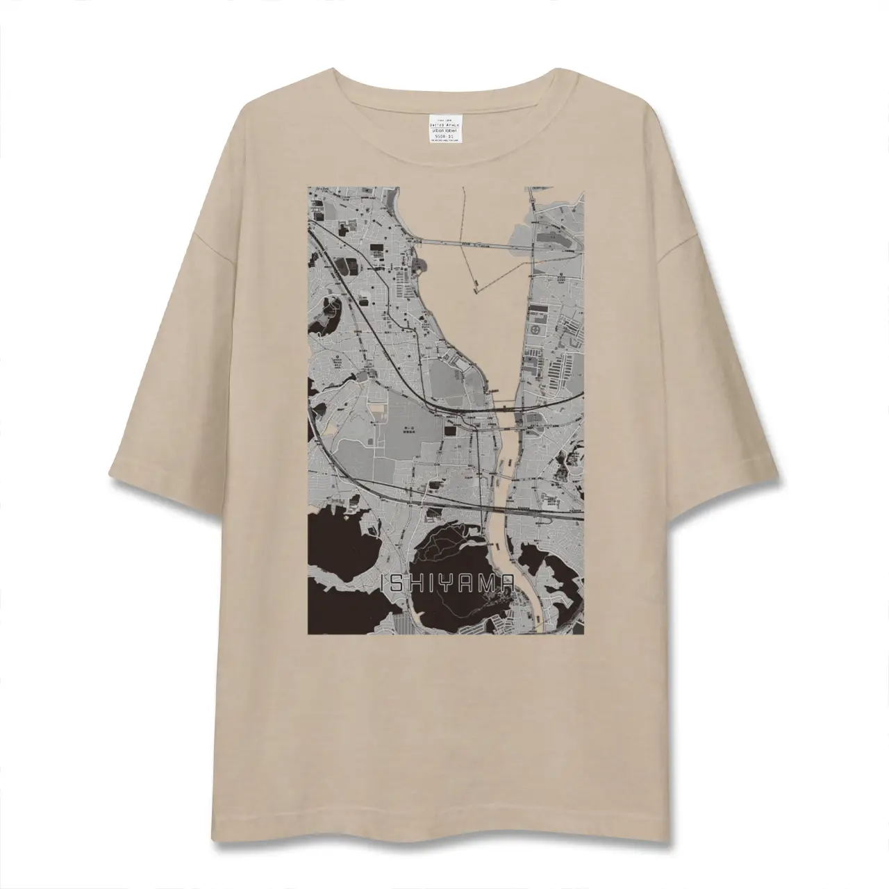 【石山（滋賀県）】地図柄ビッグシルエットTシャツ