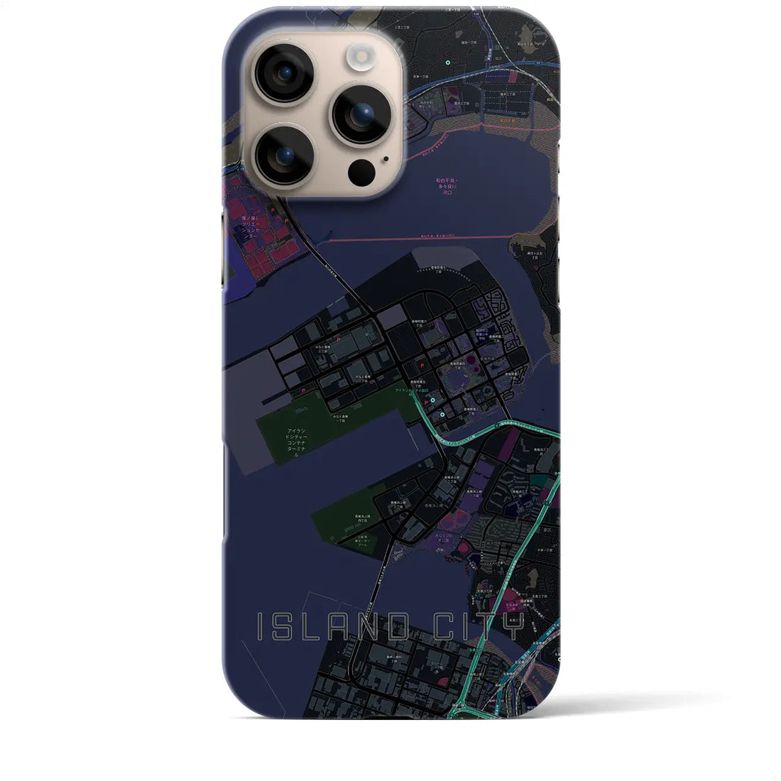 【アイランドシティ(福岡県)】地図柄iPhoneケース(バックカバータイプ)