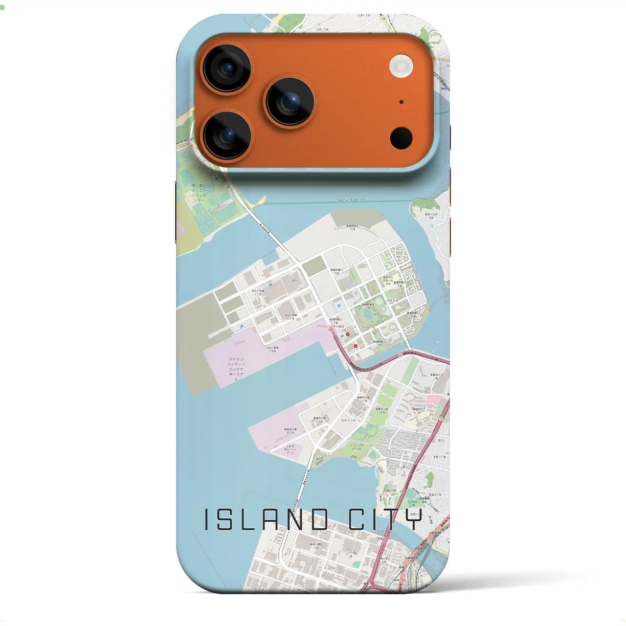 【アイランドシティ（福岡県）】地図柄iPhoneケース（バックカバータイプ）