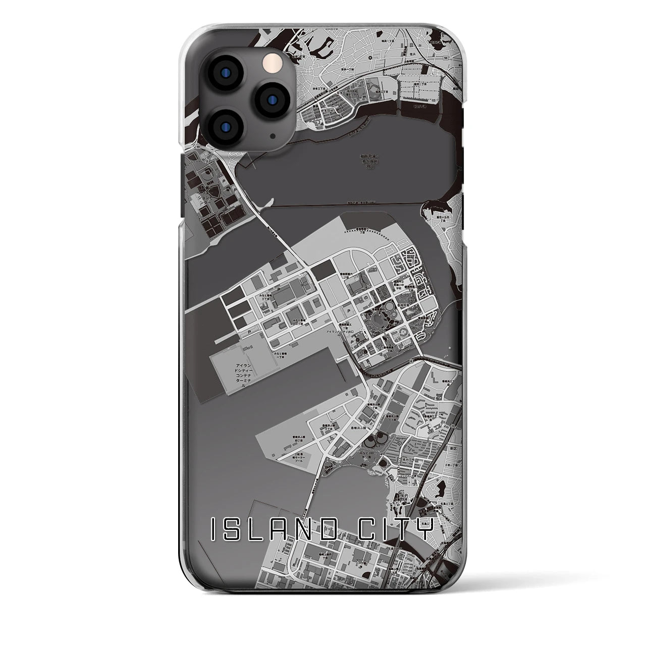 【アイランドシティ（福岡県）】地図柄iPhoneケース（クリアタイプ）
