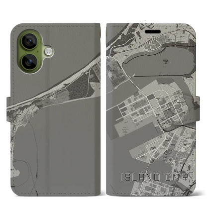【アイランドシティ（福岡県）】地図柄iPhoneケース（手帳タイプ）
