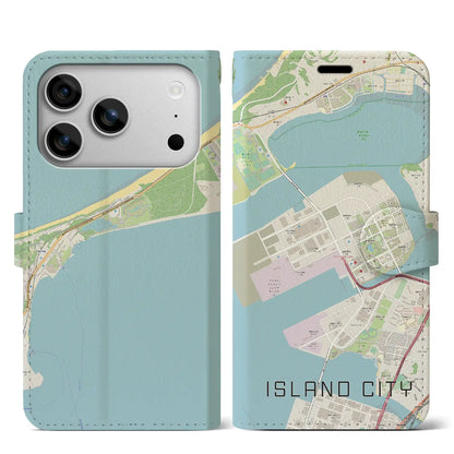 【アイランドシティ（福岡県）】地図柄iPhoneケース（手帳タイプ）