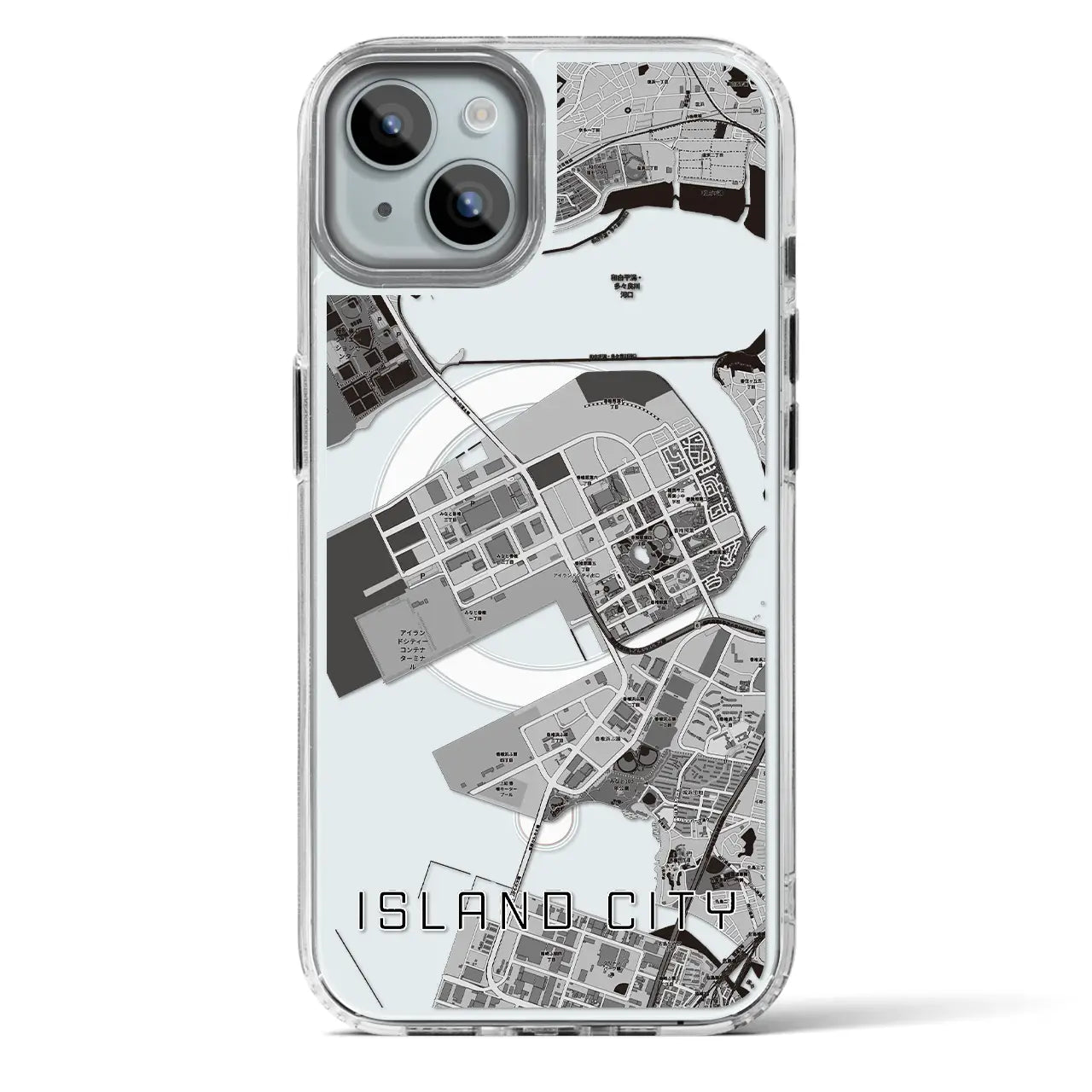 【アイランドシティ（福岡県）】地図柄iPhoneケース（MagSafeタイプ）