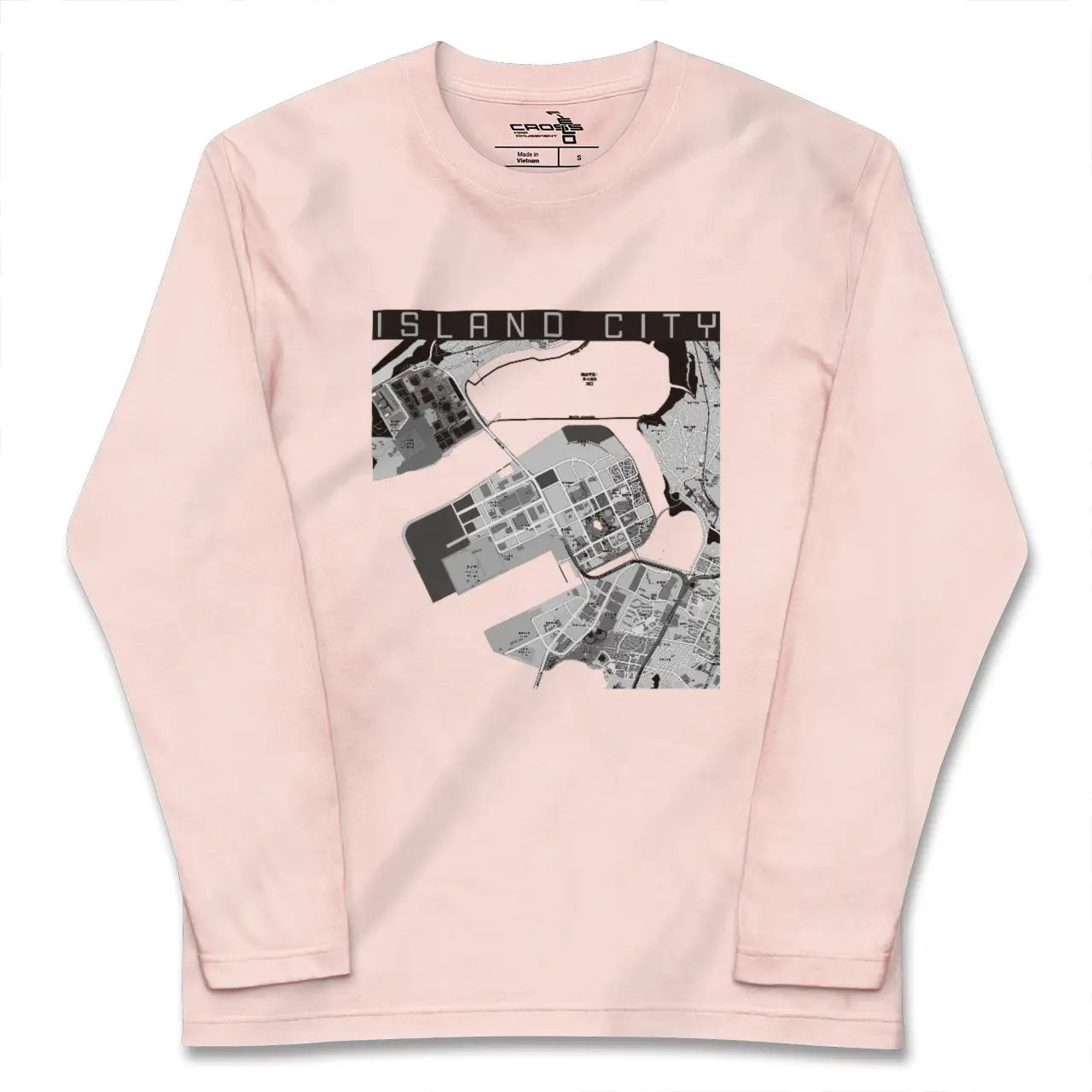 【アイランドシティ（福岡県）】地図柄ロングスリーブTシャツ