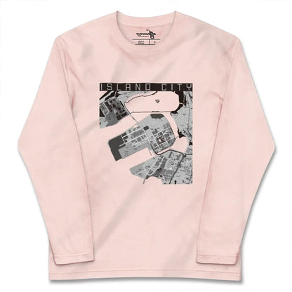 【アイランドシティ（福岡県）】地図柄ロングスリーブTシャツ