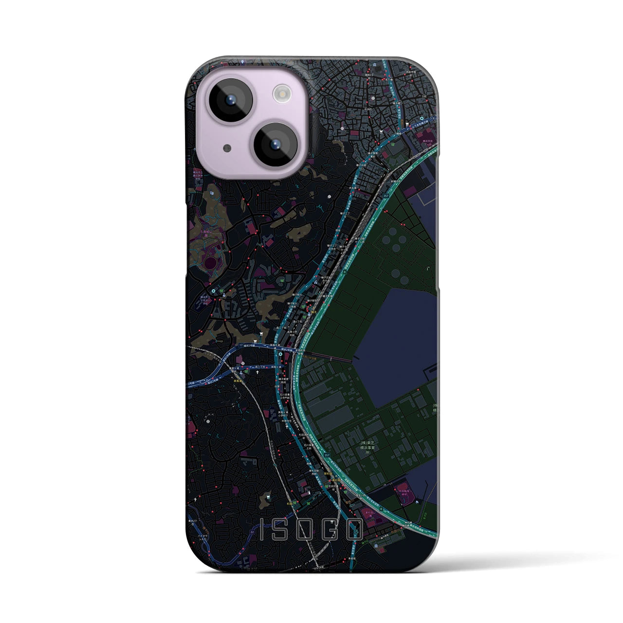 【磯子（神奈川県）】地図柄iPhoneケース（バックカバータイプ）