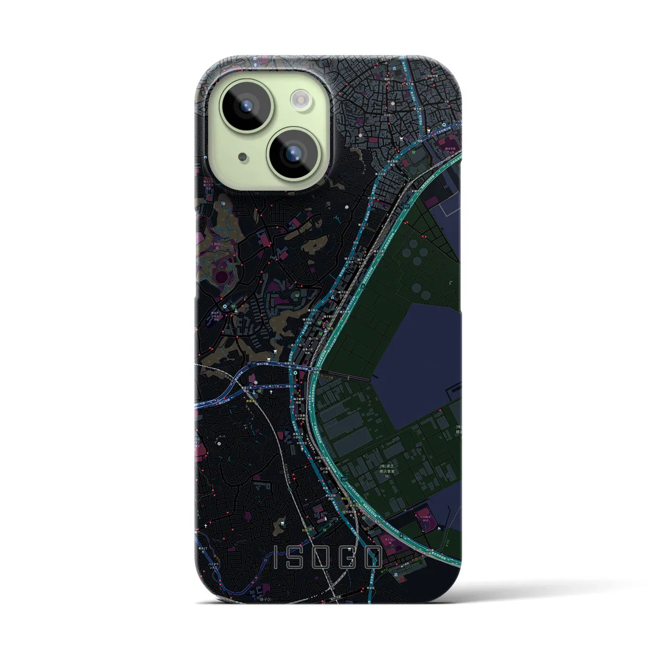 【磯子（神奈川県）】地図柄iPhoneケース（バックカバータイプ）
