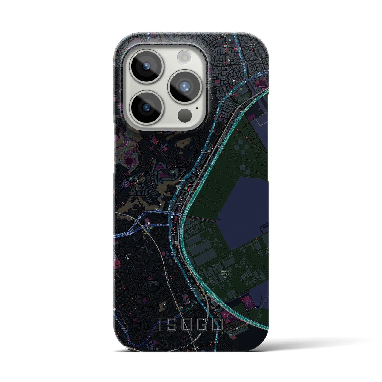 【磯子（神奈川県）】地図柄iPhoneケース（バックカバータイプ）