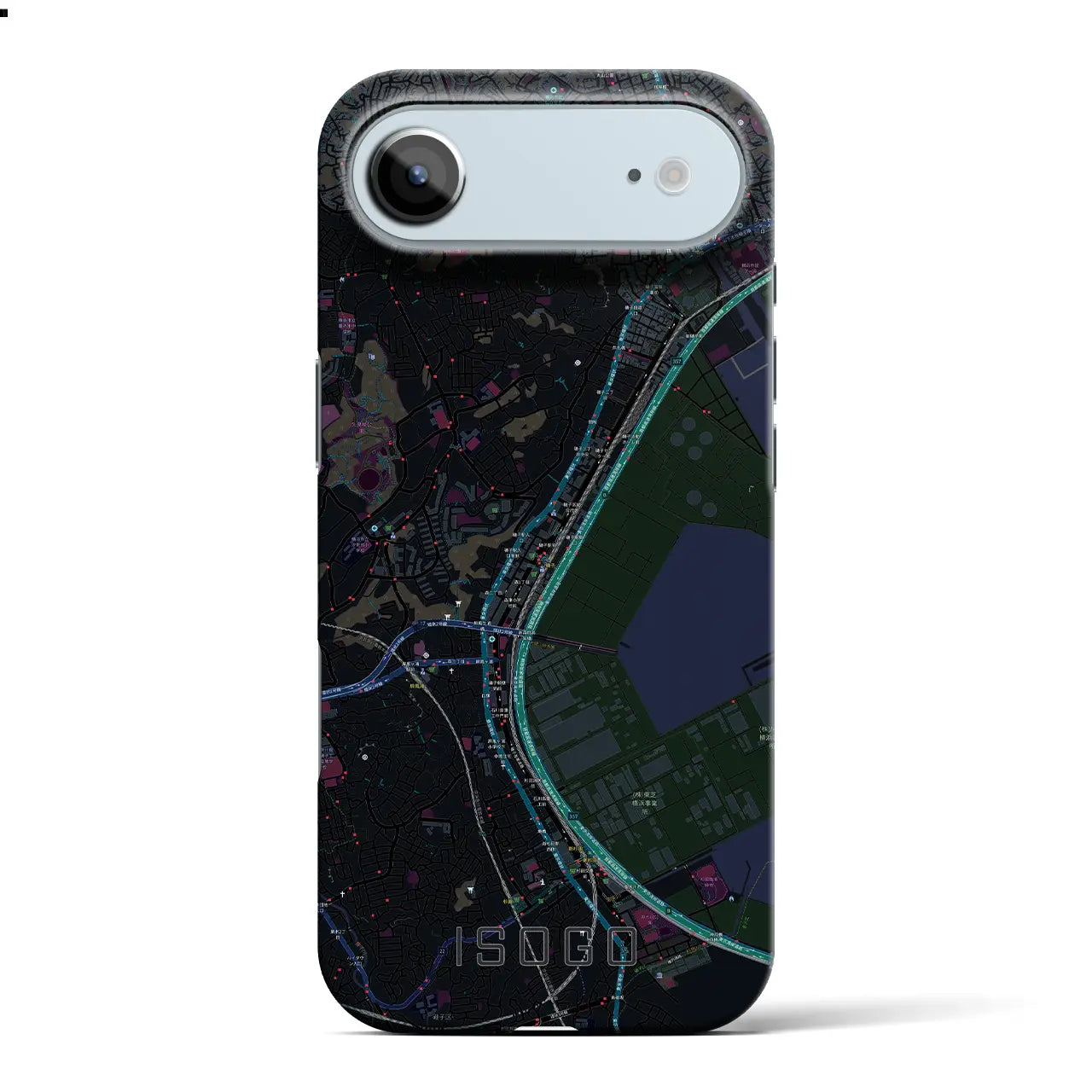 【磯子（神奈川県）】地図柄iPhoneケース（バックカバータイプ）