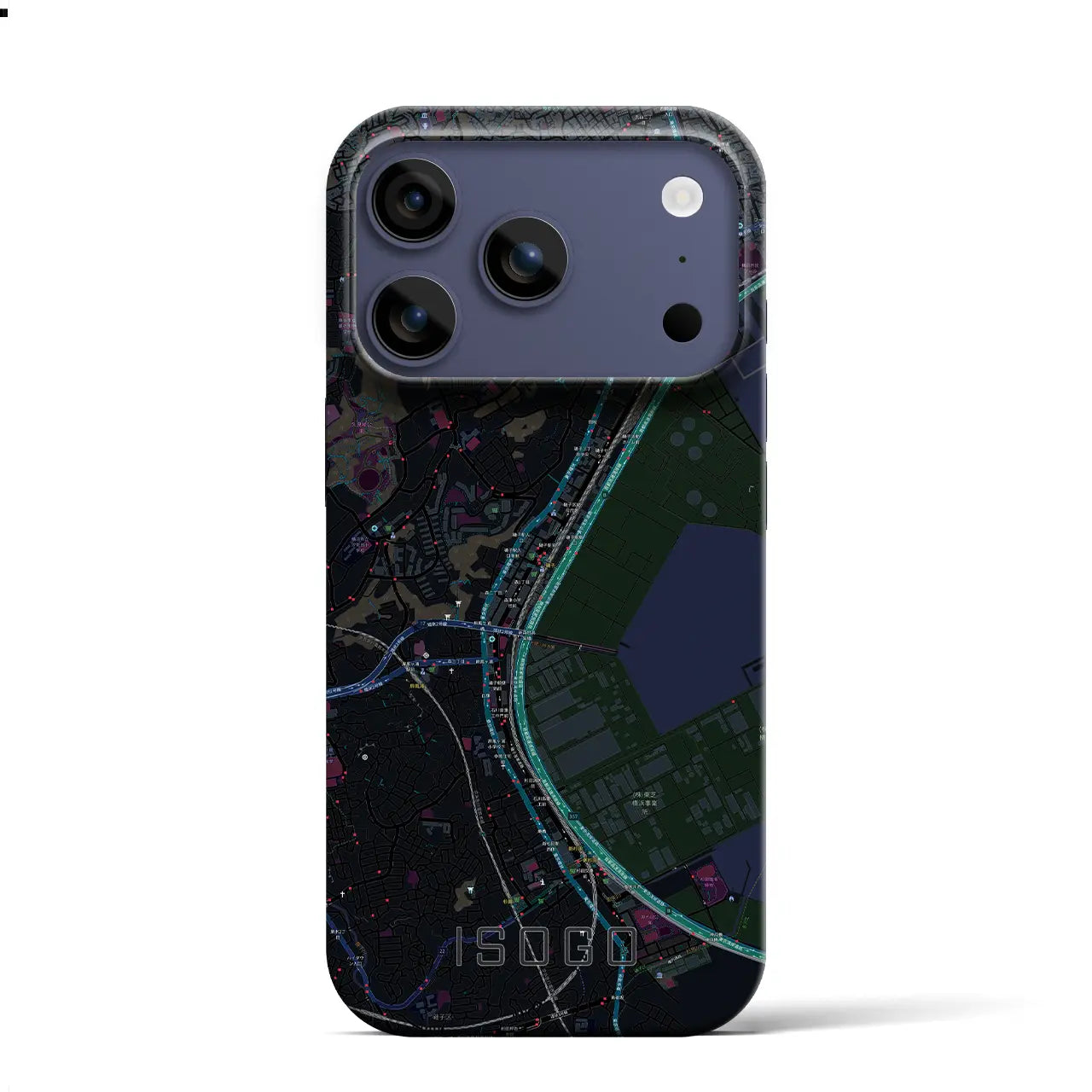 【磯子（神奈川県）】地図柄iPhoneケース（バックカバータイプ）