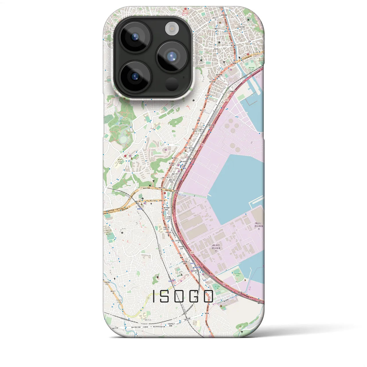【磯子（神奈川県）】地図柄iPhoneケース（バックカバータイプ）