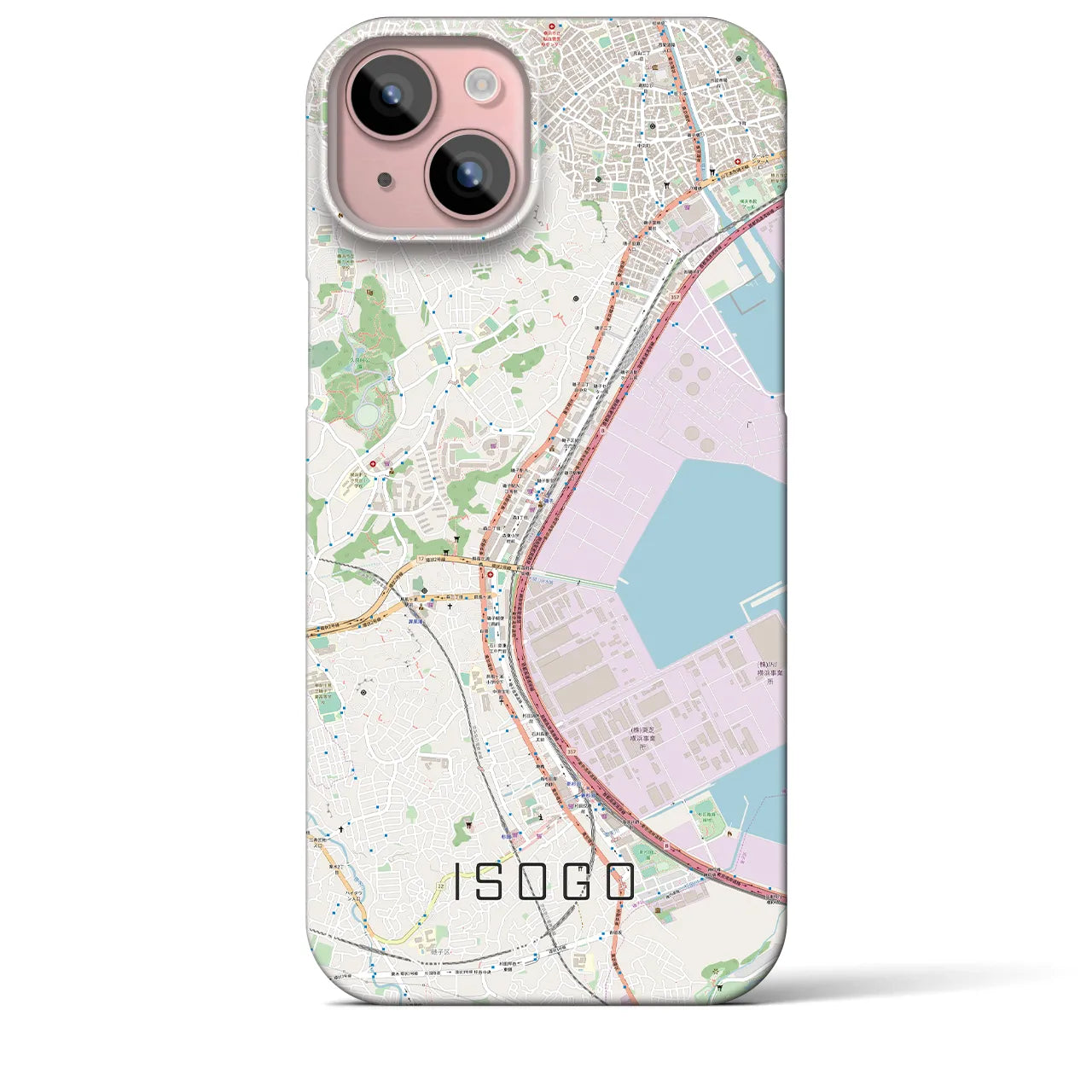 【磯子（神奈川県）】地図柄iPhoneケース（バックカバータイプ）