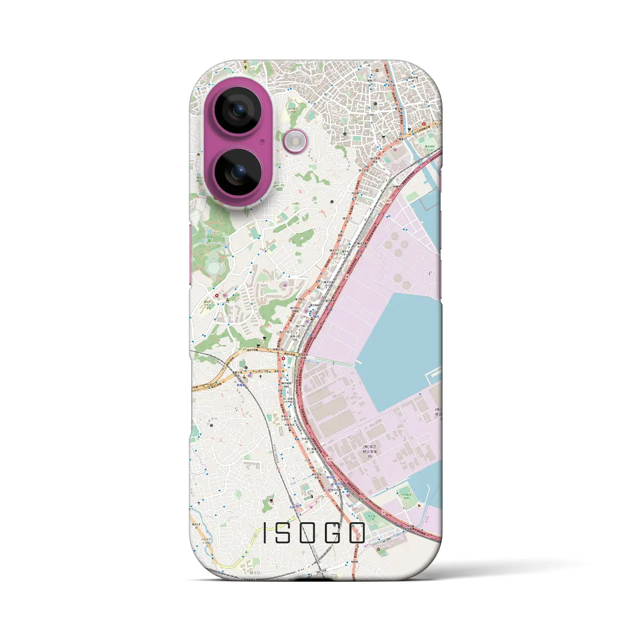 【磯子（神奈川県）】地図柄iPhoneケース（バックカバータイプ）