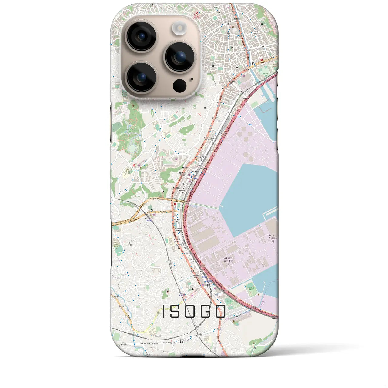 【磯子（神奈川県）】地図柄iPhoneケース（バックカバータイプ）