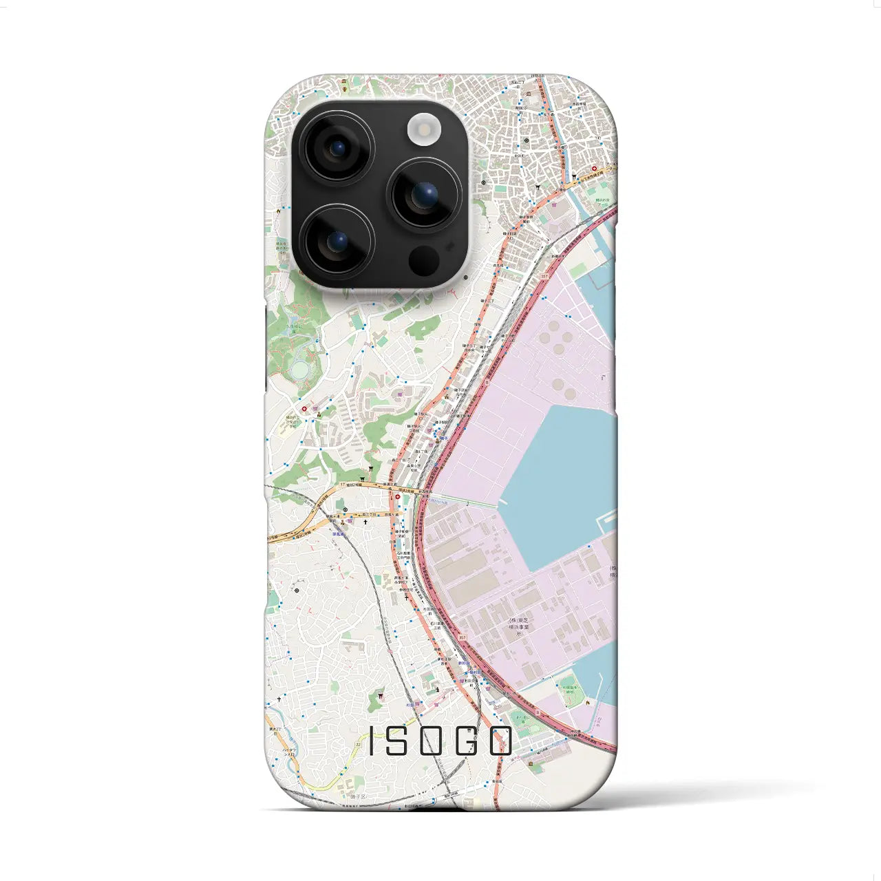 【磯子（神奈川県）】地図柄iPhoneケース（バックカバータイプ）