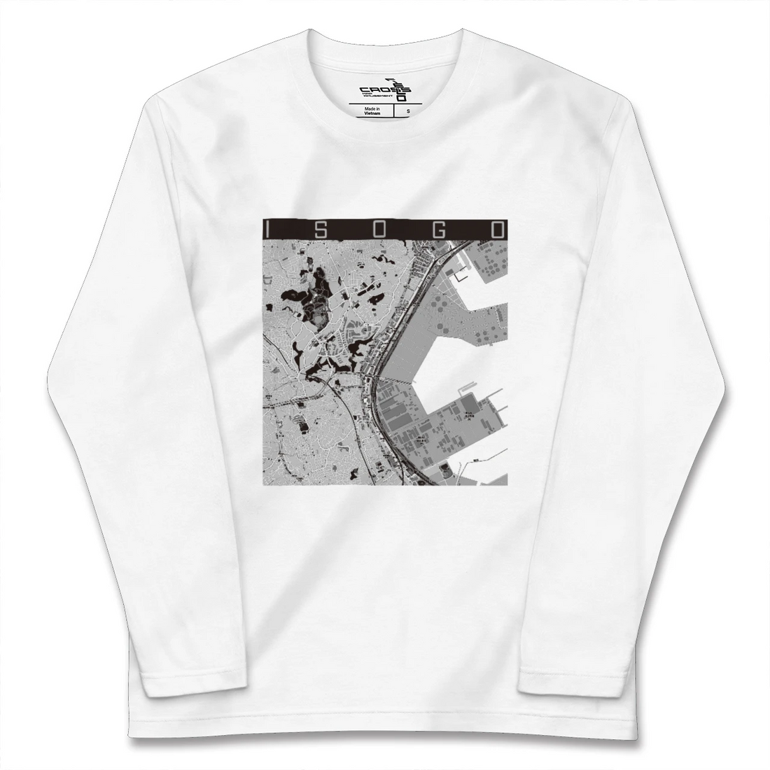 【磯子(神奈川県)】地図柄ロングスリーブTシャツ