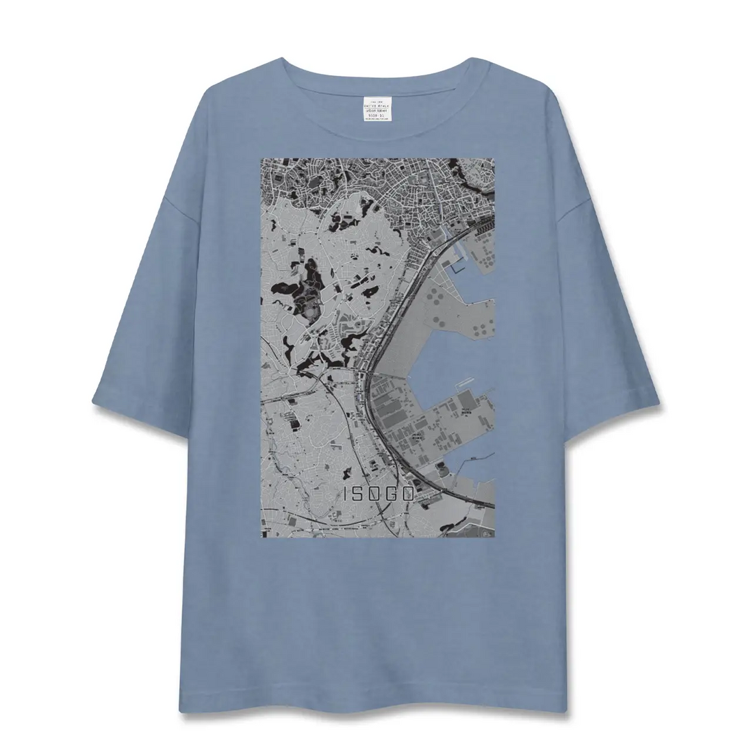 【磯子（神奈川県）】地図柄ビッグシルエットTシャツ