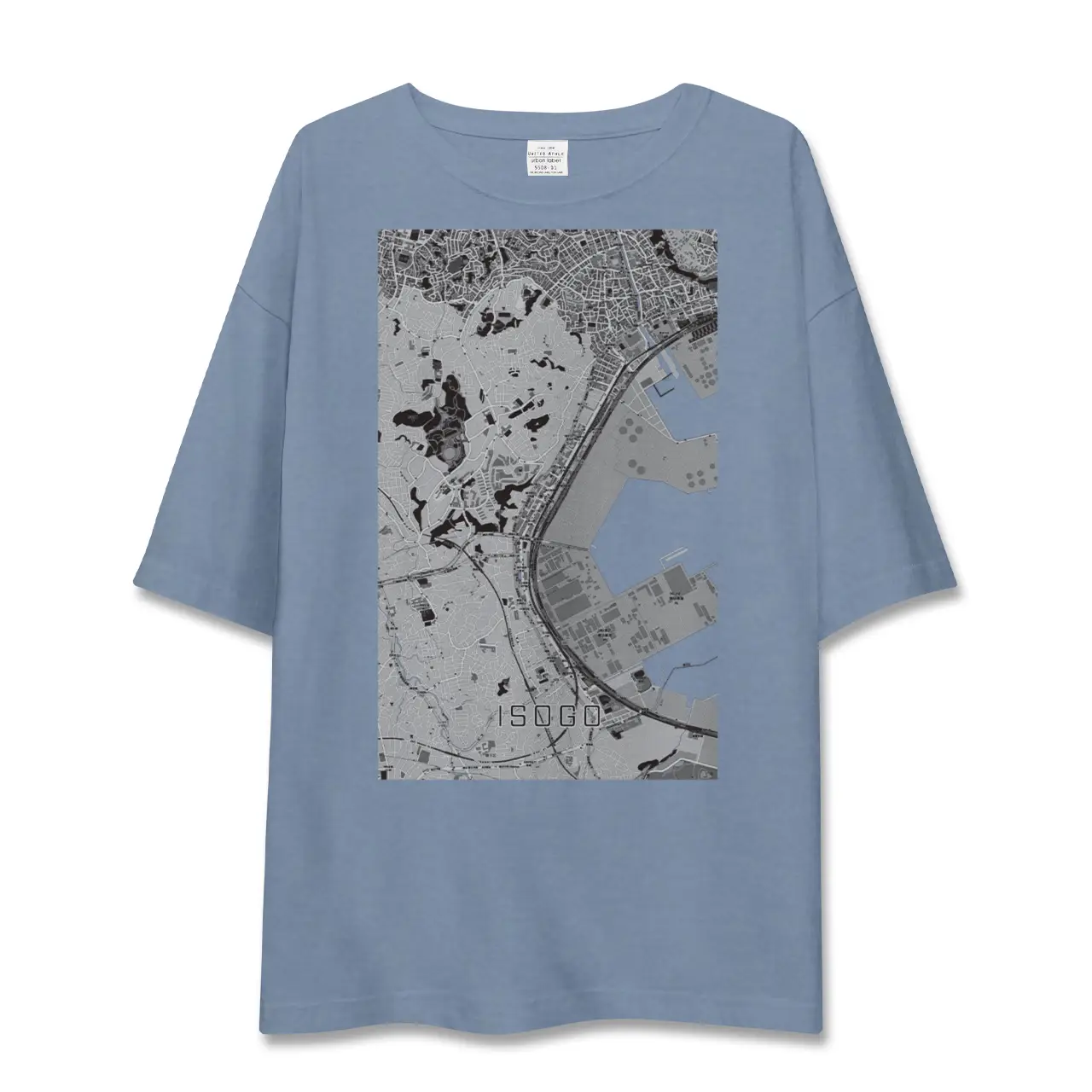 【磯子（神奈川県）】地図柄ビッグシルエットTシャツ