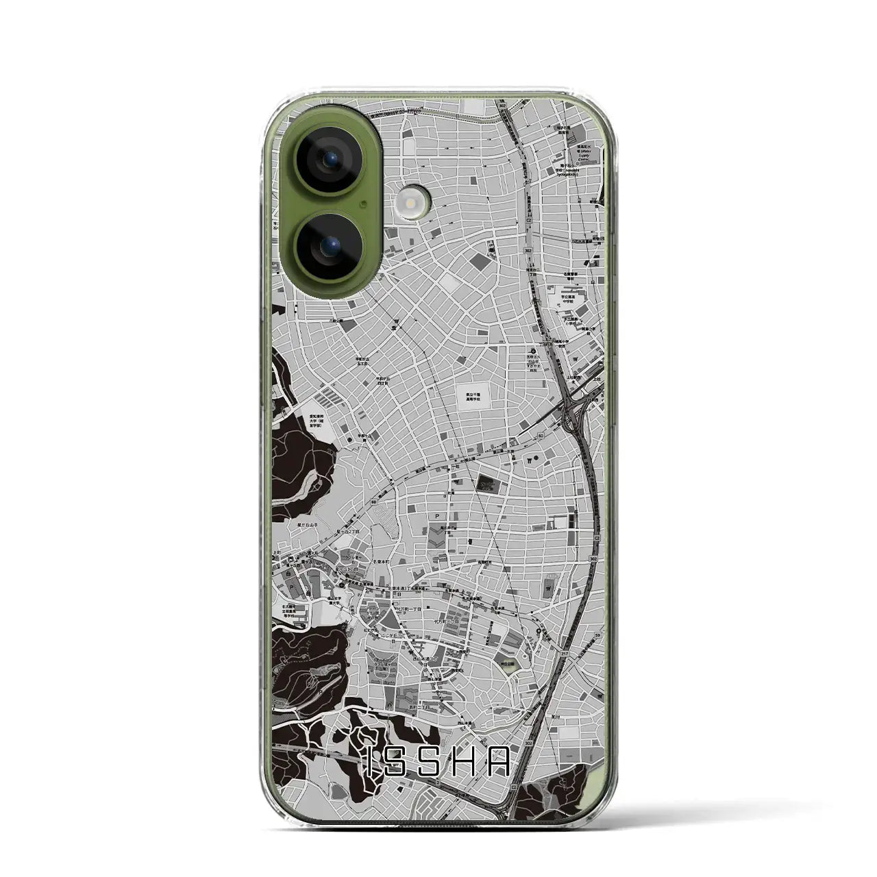 【一社（愛知県）】地図柄iPhoneケース（クリアタイプ）