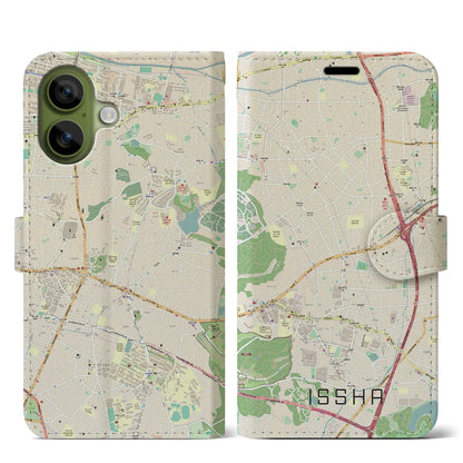 【一社（愛知県）】地図柄iPhoneケース（手帳タイプ）