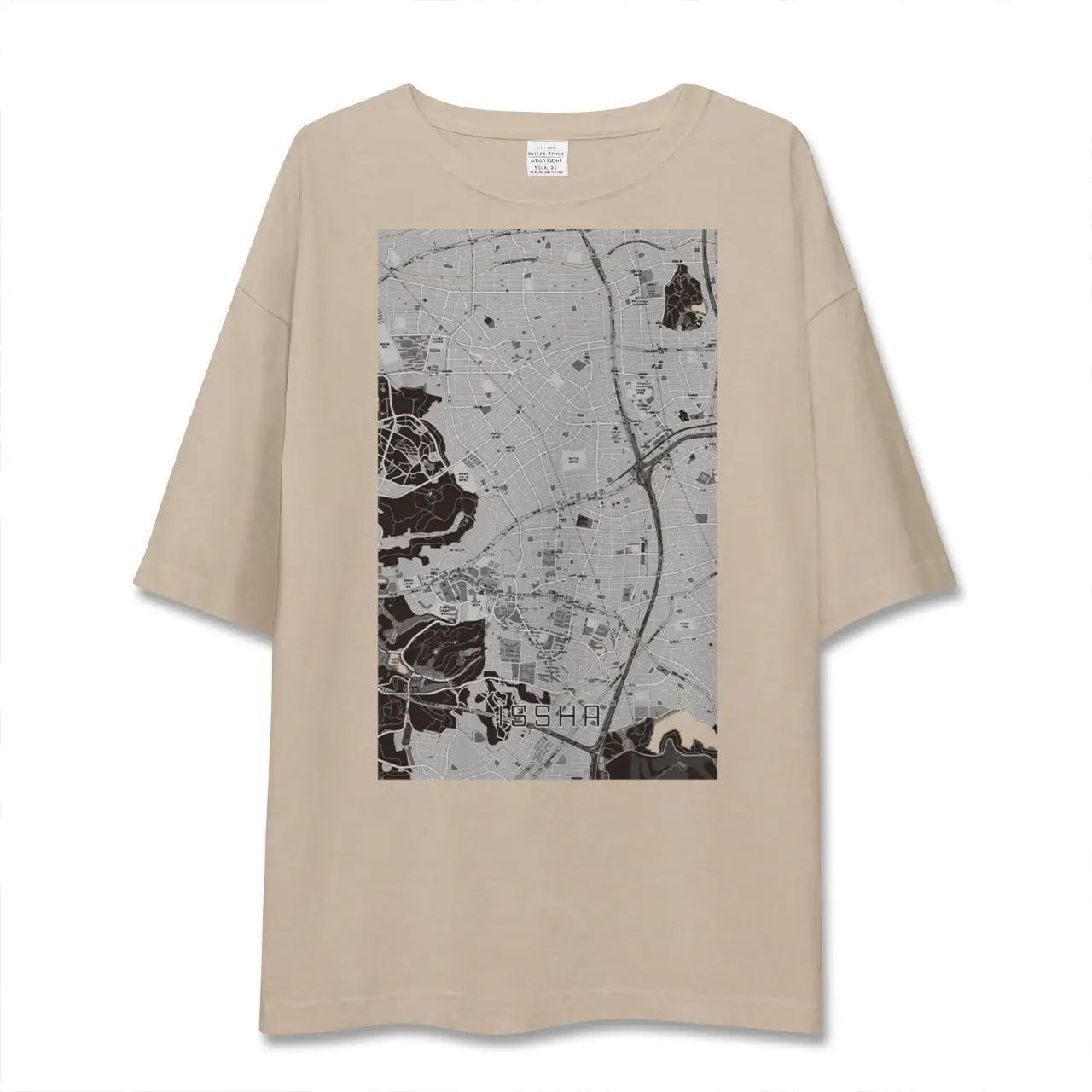【一社（愛知県）】地図柄ビッグシルエットTシャツ