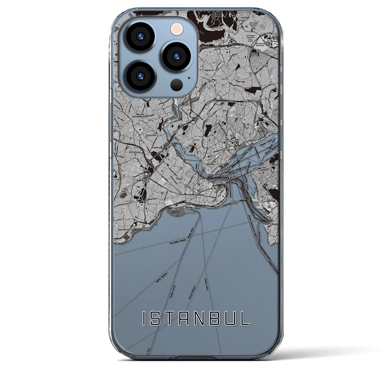 【イスタンブール（トルコ）】地図柄iPhoneケース（クリアタイプ）