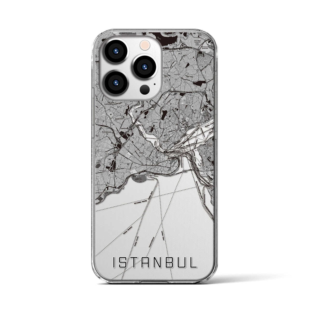 【イスタンブール（トルコ）】地図柄iPhoneケース（クリアタイプ）