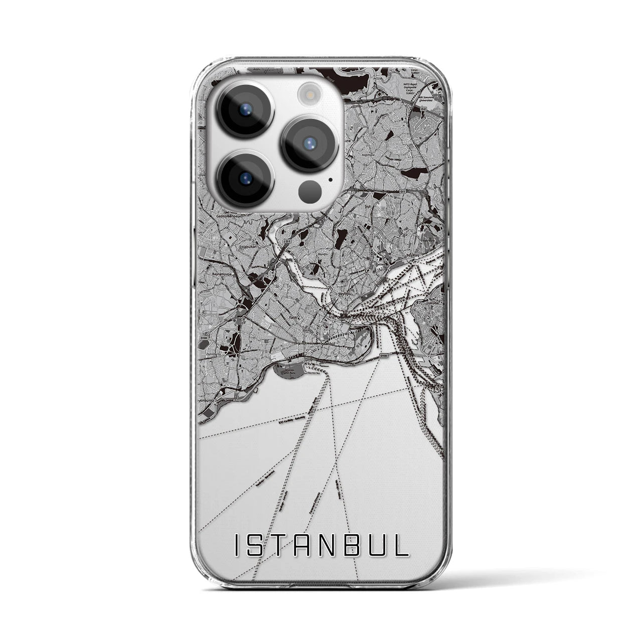 【イスタンブール（トルコ）】地図柄iPhoneケース（クリアタイプ）