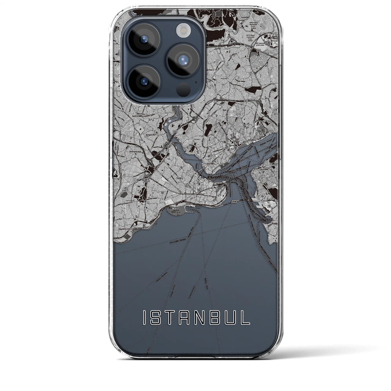 【イスタンブール（トルコ）】地図柄iPhoneケース（クリアタイプ）