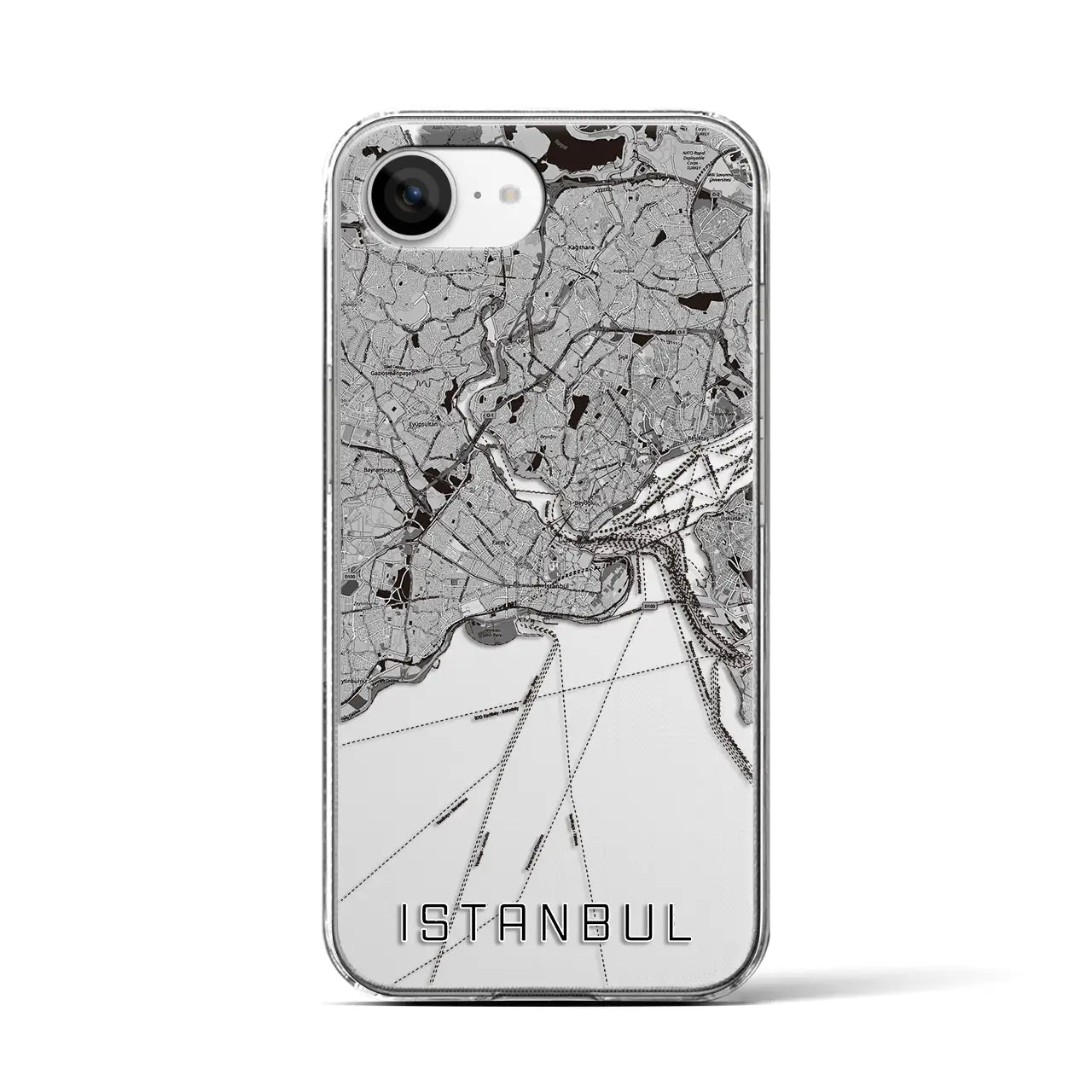【イスタンブール（トルコ）】地図柄iPhoneケース（クリアタイプ）