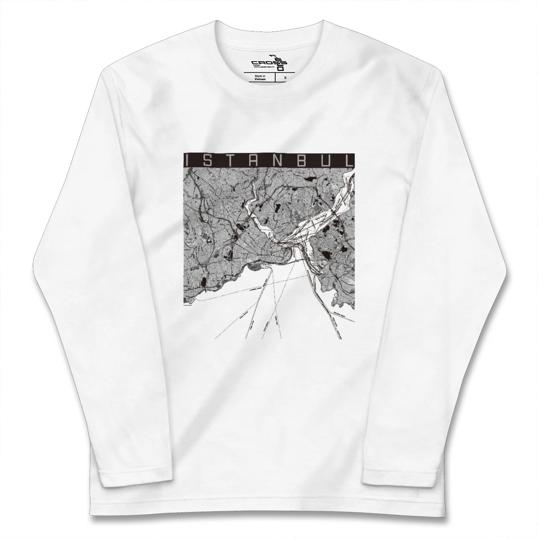 【イスタンブール(トルコ)】地図柄ロングスリーブTシャツ