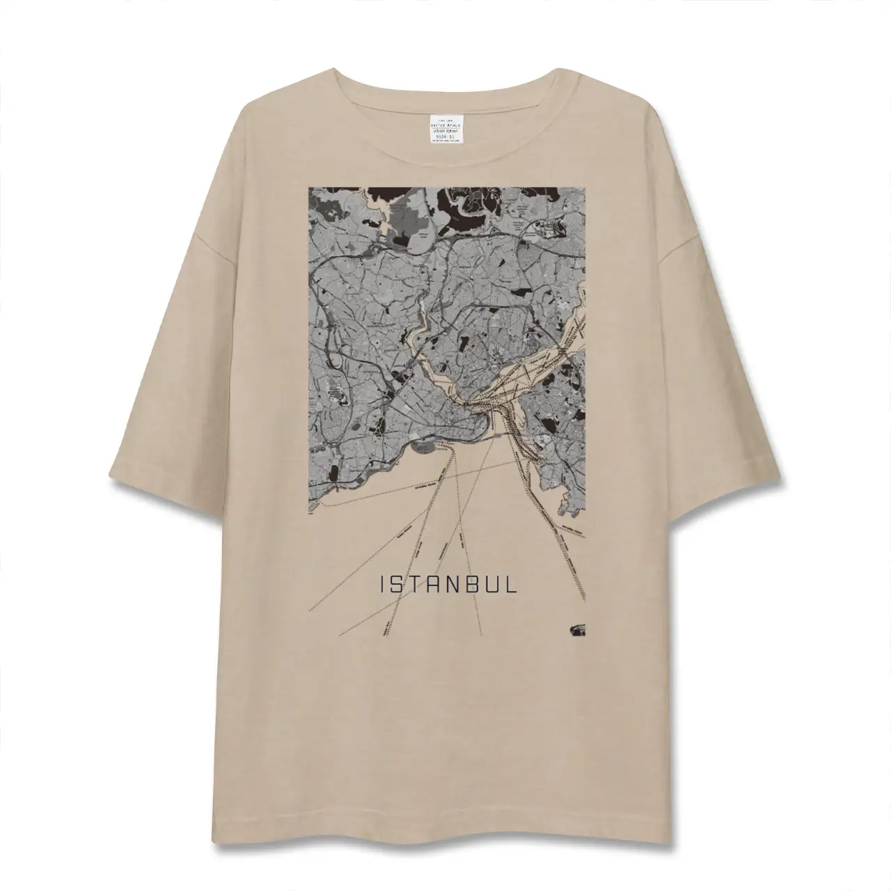 【イスタンブール（トルコ）】地図柄ビッグシルエットTシャツ