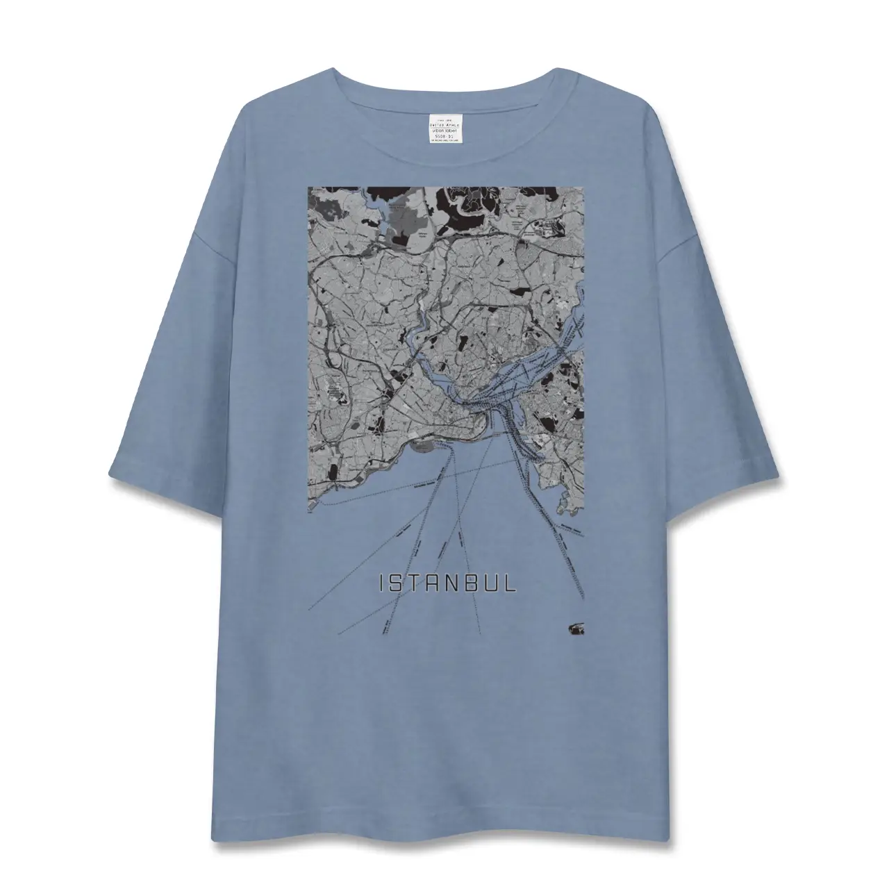 【イスタンブール（トルコ）】地図柄ビッグシルエットTシャツ