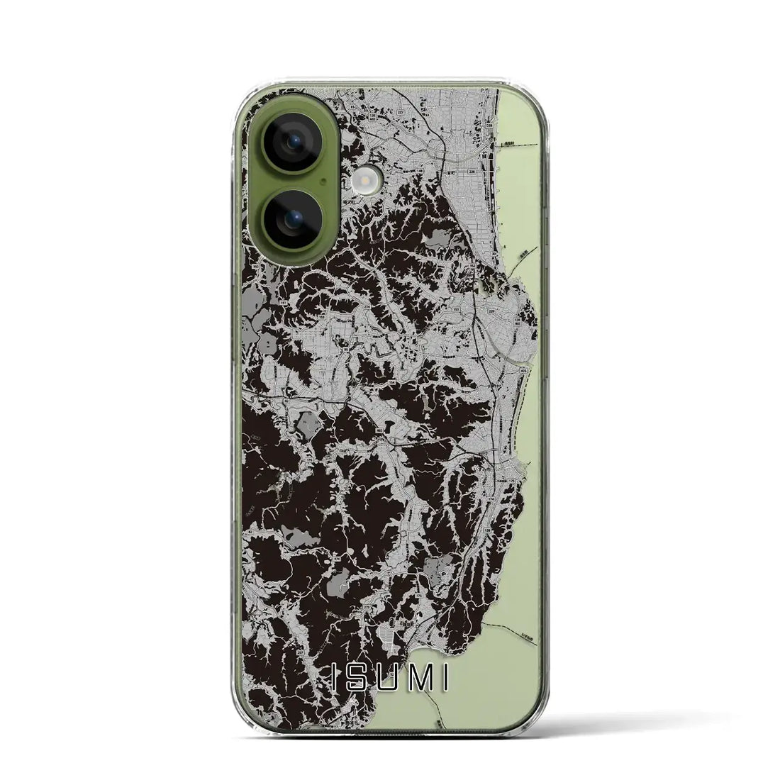 【いすみ（千葉県）】地図柄iPhoneケース（クリアタイプ）モノトーン・iPhone 17 Pro Max 用