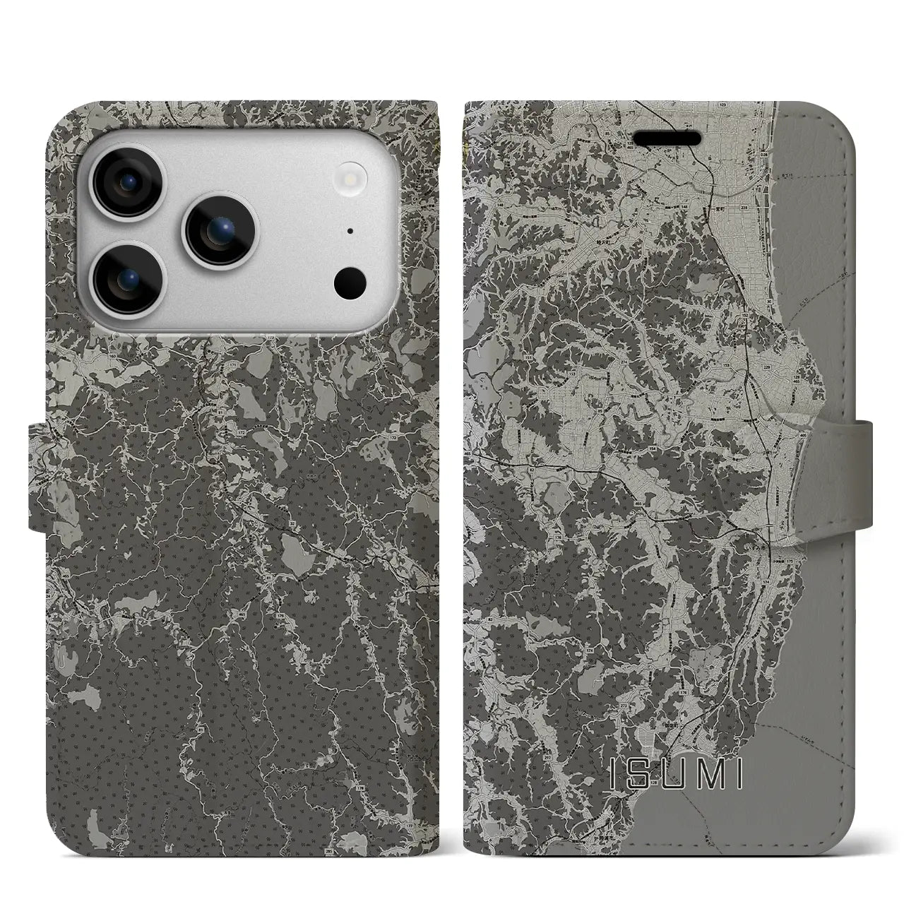 【いすみ（千葉県）】地図柄iPhoneケース（手帳タイプ）