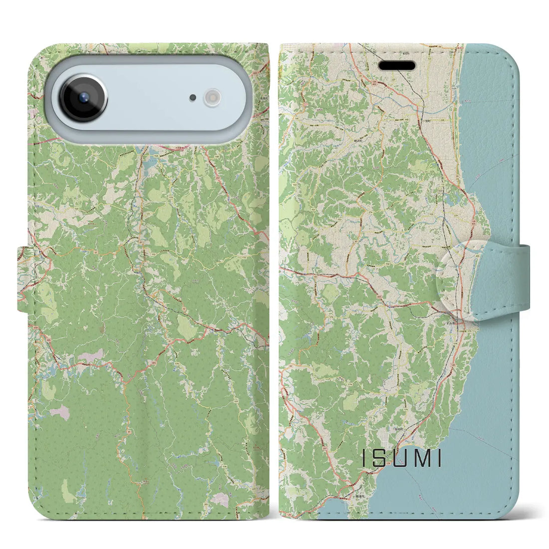 【いすみ（千葉県）】地図柄iPhoneケース（手帳タイプ）ナチュラル・iPhone 17 Pro Max 用