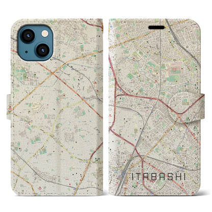 【板橋（東京都）】地図柄iPhoneケース（手帳タイプ）ナチュラル・iPhone 13 用
