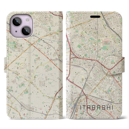【板橋（東京都）】地図柄iPhoneケース（手帳タイプ）ナチュラル・iPhone 14 用
