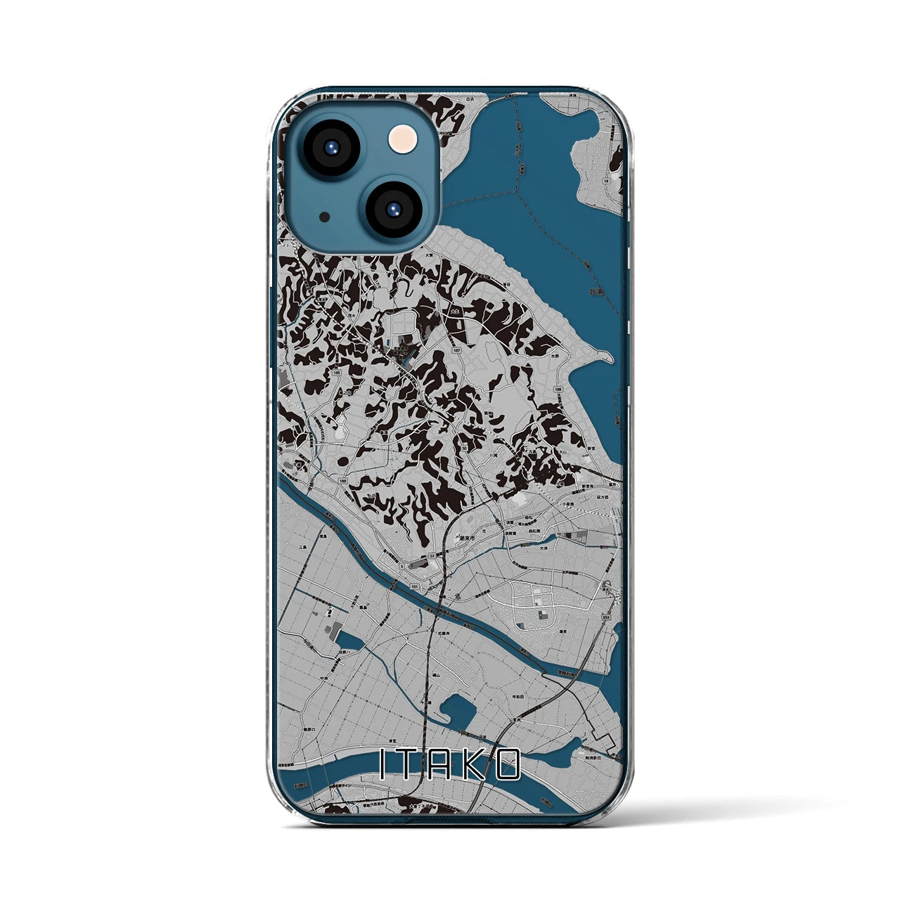 【潮来（茨城県）】地図柄iPhoneケース（クリアタイプ）