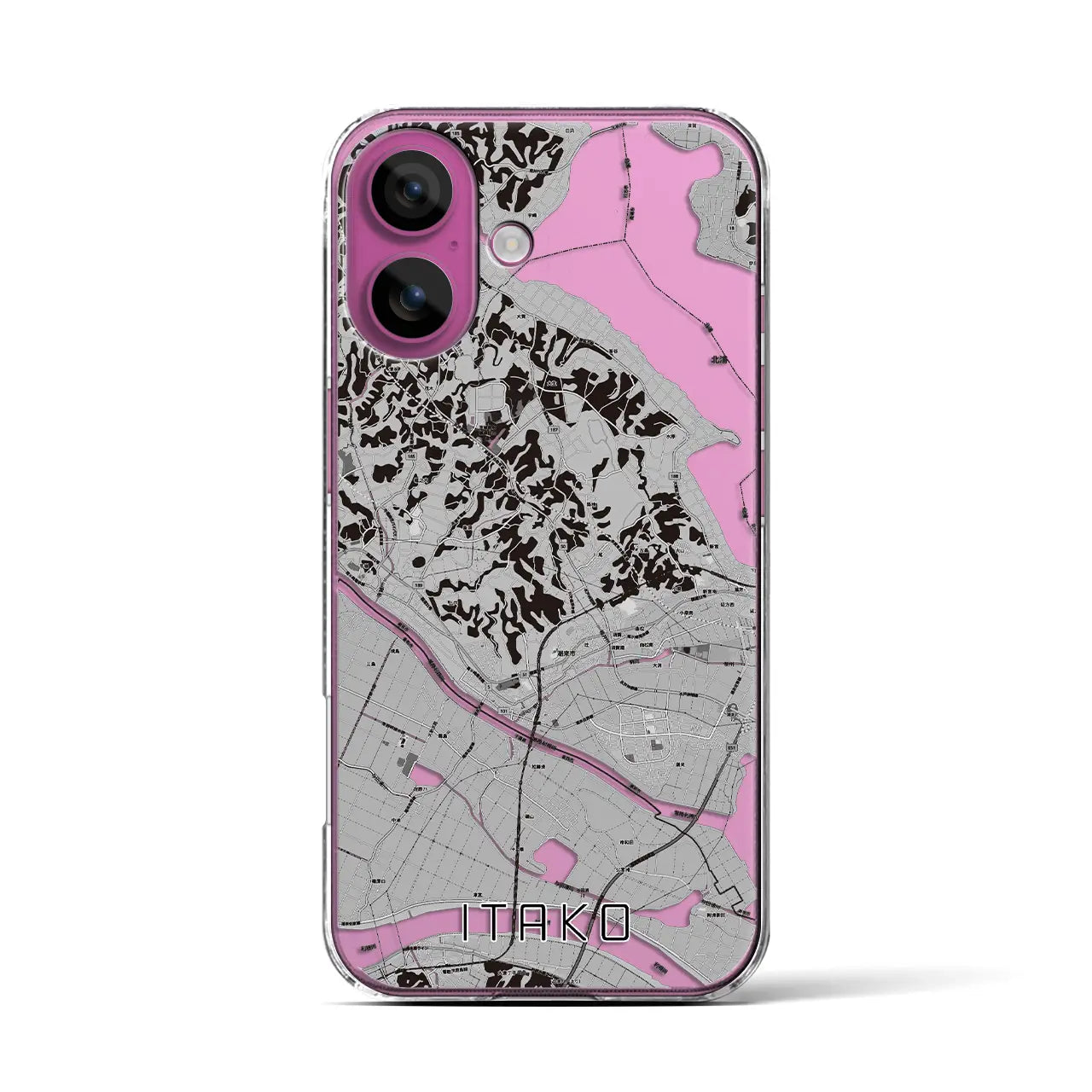 【潮来（茨城県）】地図柄iPhoneケース（クリアタイプ）