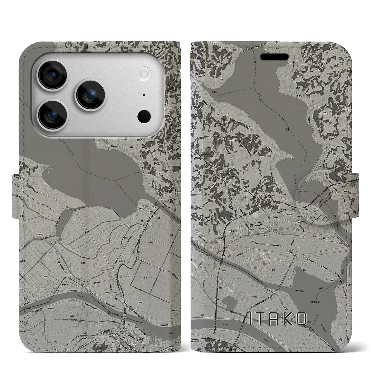 【潮来（茨城県）】地図柄iPhoneケース（手帳タイプ）