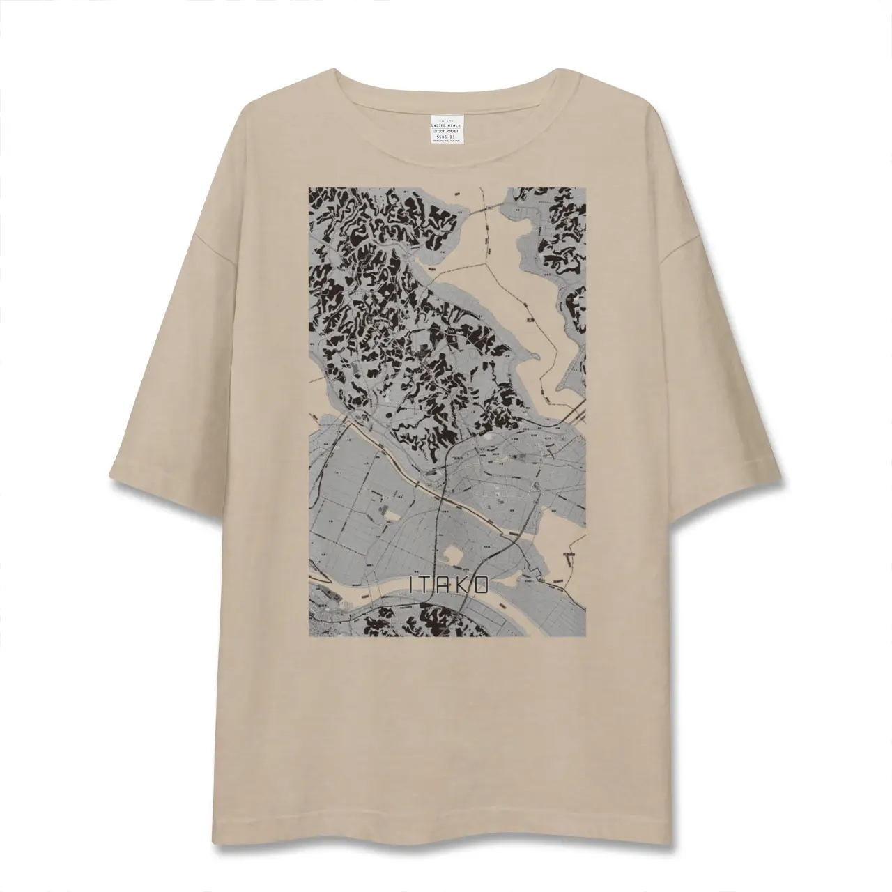 【潮来（茨城県）】地図柄ビッグシルエットTシャツ