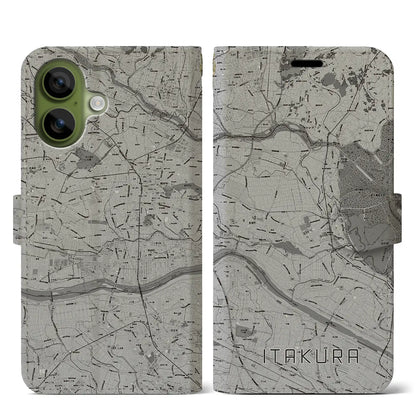 【板倉（群馬県）】地図柄iPhoneケース（手帳タイプ）