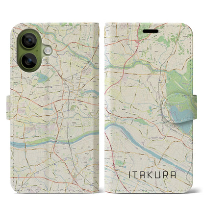 【板倉（群馬県）】地図柄iPhoneケース（手帳タイプ）