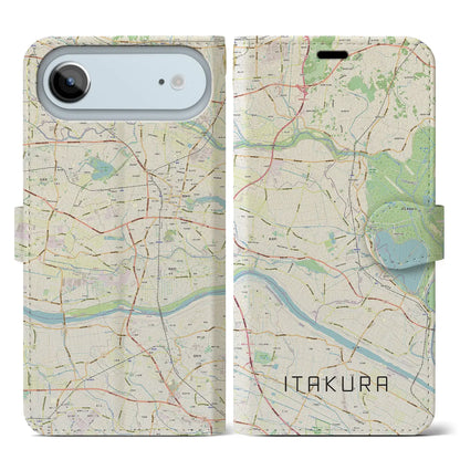 【板倉（群馬県）】地図柄iPhoneケース（手帳タイプ）