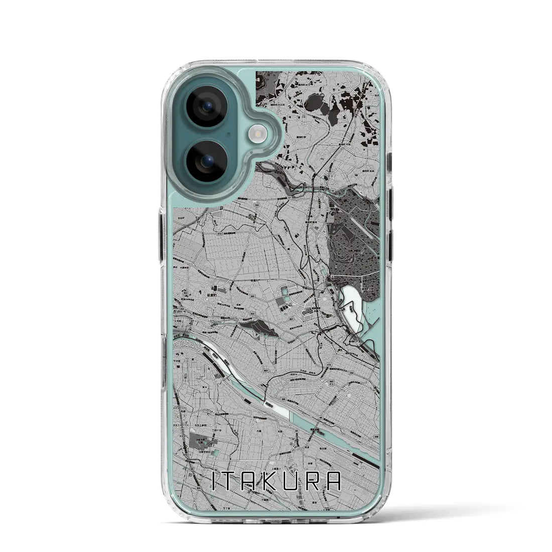 【板倉（群馬県）】地図柄iPhoneケース（MagSafeタイプ）モノトーン・iPhone 16 Pro 用