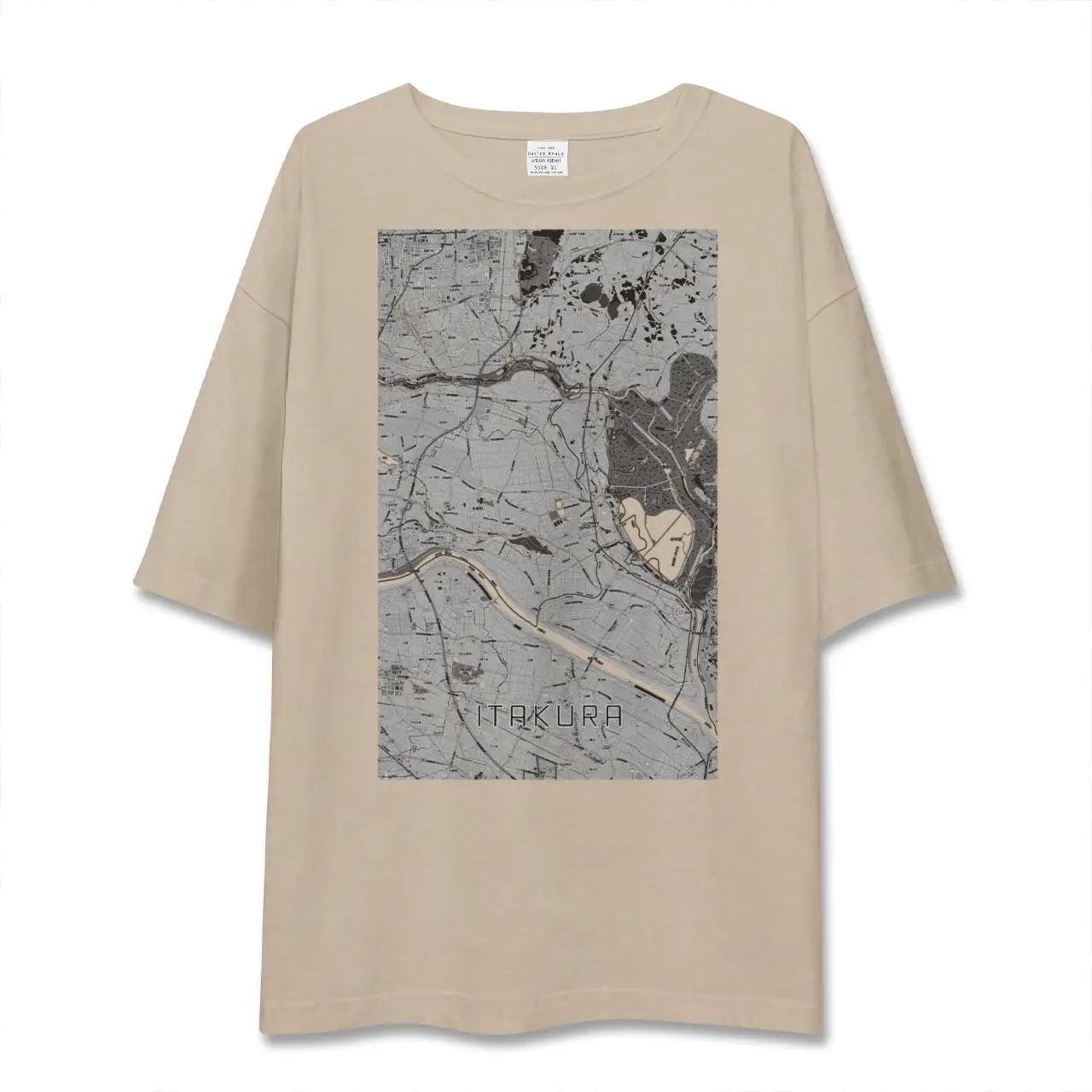 【板倉（群馬県）】地図柄ビッグシルエットTシャツ