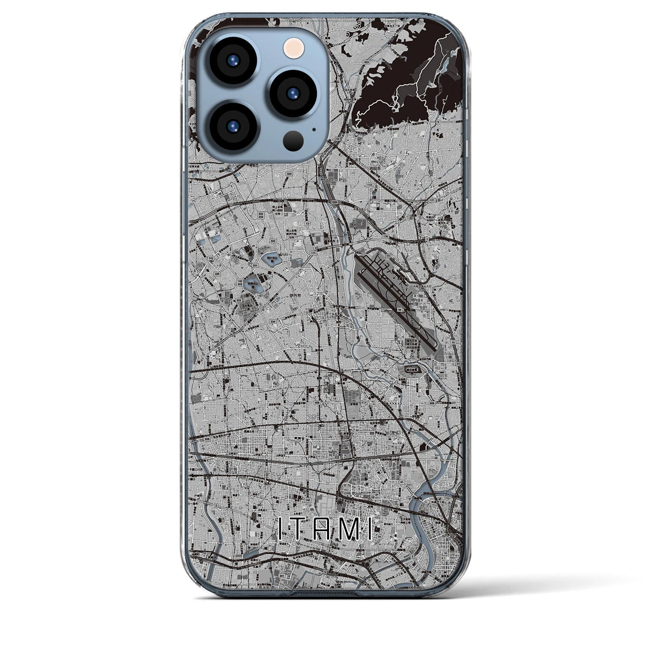 【伊丹（兵庫県）】地図柄iPhoneケース（クリアタイプ）